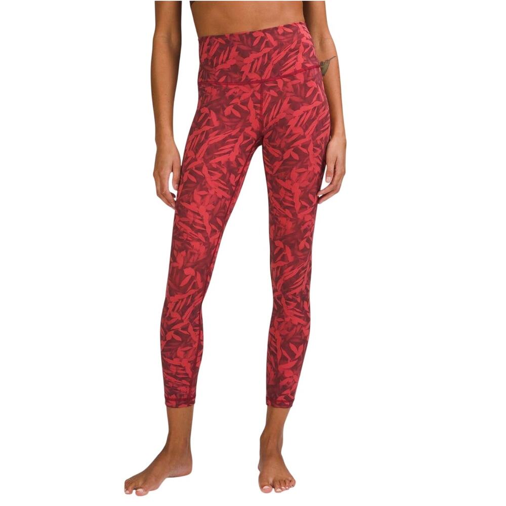 Lululemon Wunder Under High-Rise Tight 25" Leaf Fireside Red Multi Size 6 Yoga